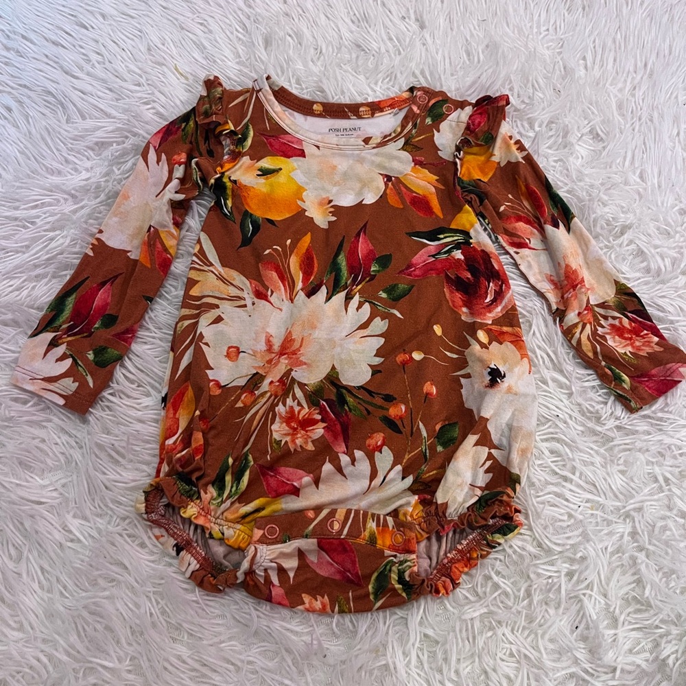 Posh Peanut Fall Floral Romper